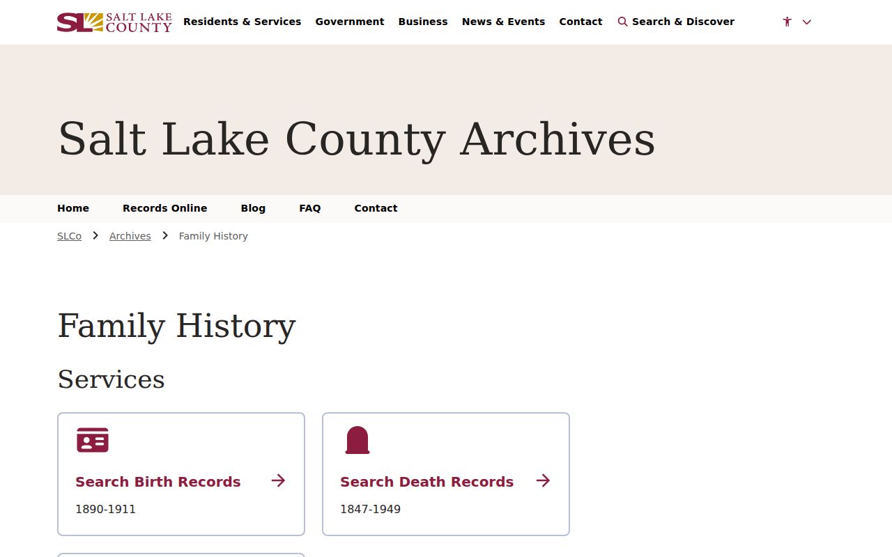 Riverton people search in Salt Lake County family history records