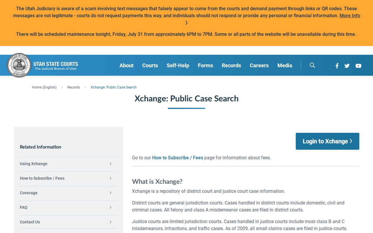 Riverton people search using Utah XChange court records