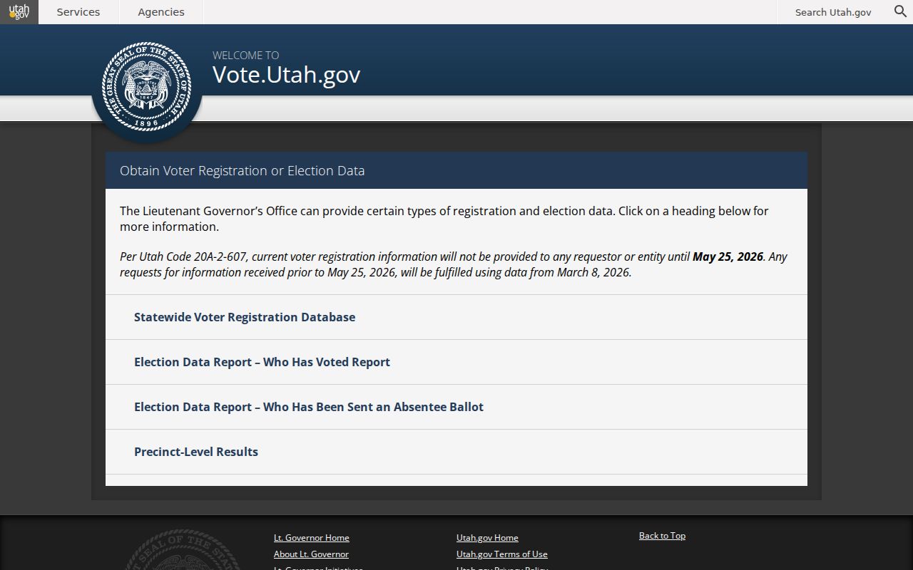 Riverton voter records and Utah statewide voter data request options